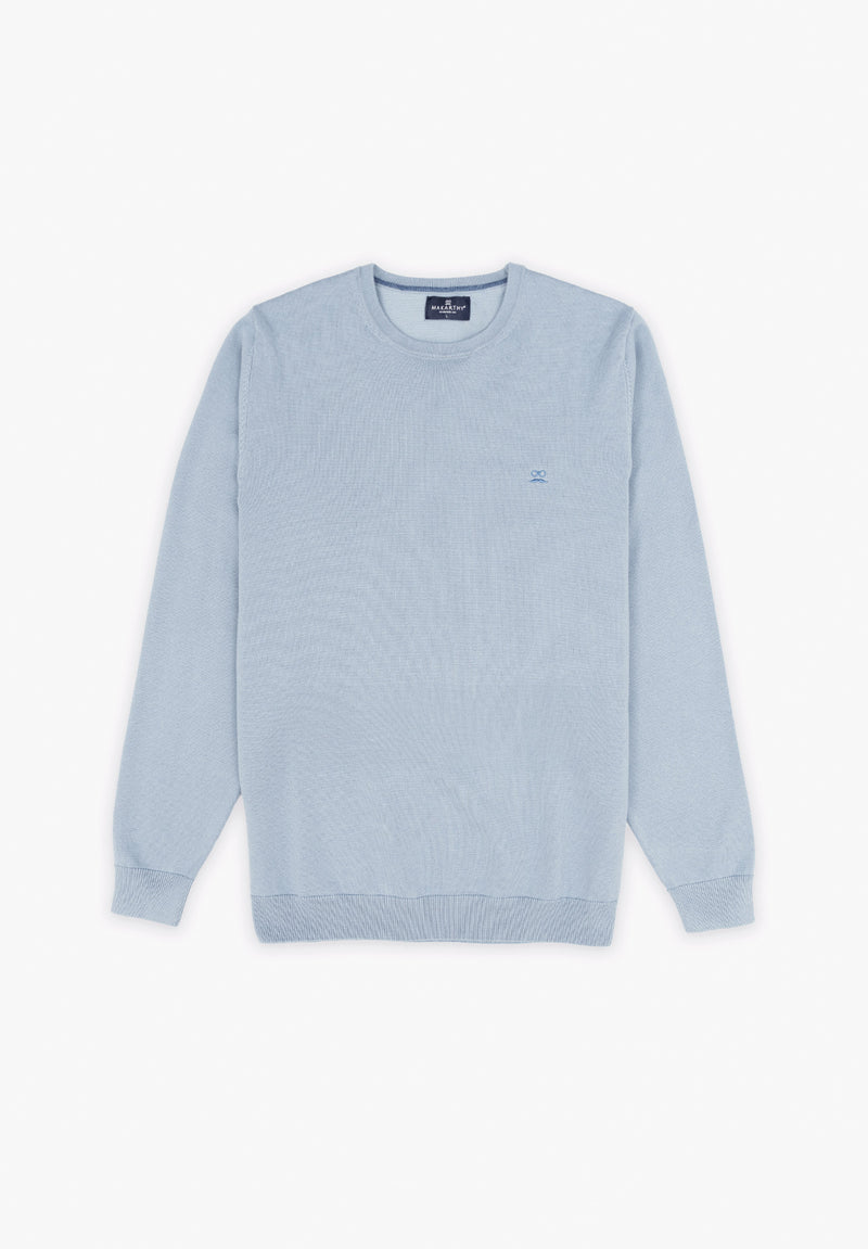 Jersey Cuello Caja Azul Niebla