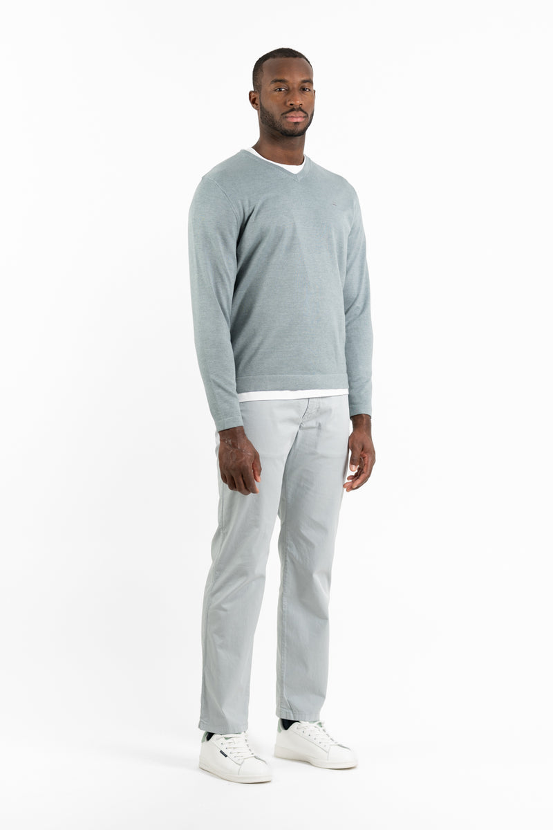 Jersey Cuello Pico Soft Sage