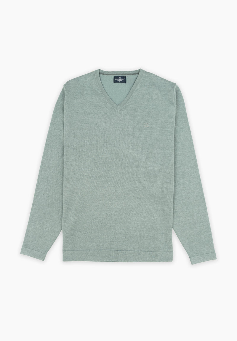 Jersey Cuello Pico Soft Sage