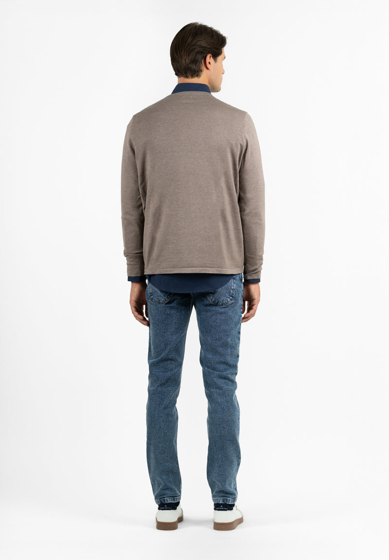 Jersey Estructura Manga Lisa Marrón