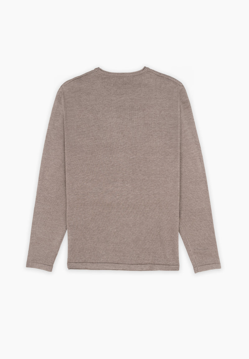 Jersey Estructura Manga Lisa Marrón