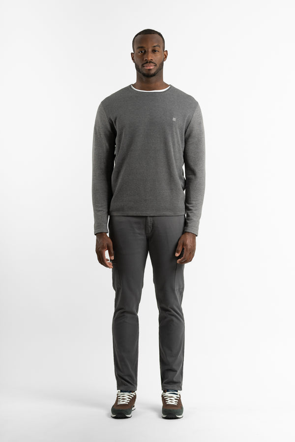 Jersey Estructura Manga Gris Oscuro