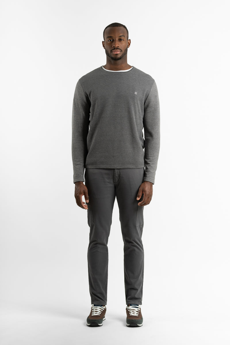 Jersey Estructura Manga Gris Oscuro