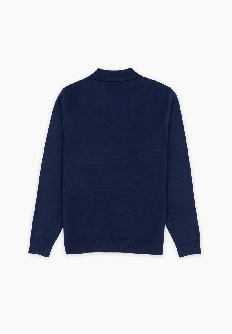 Jersey Zip Parche Marino