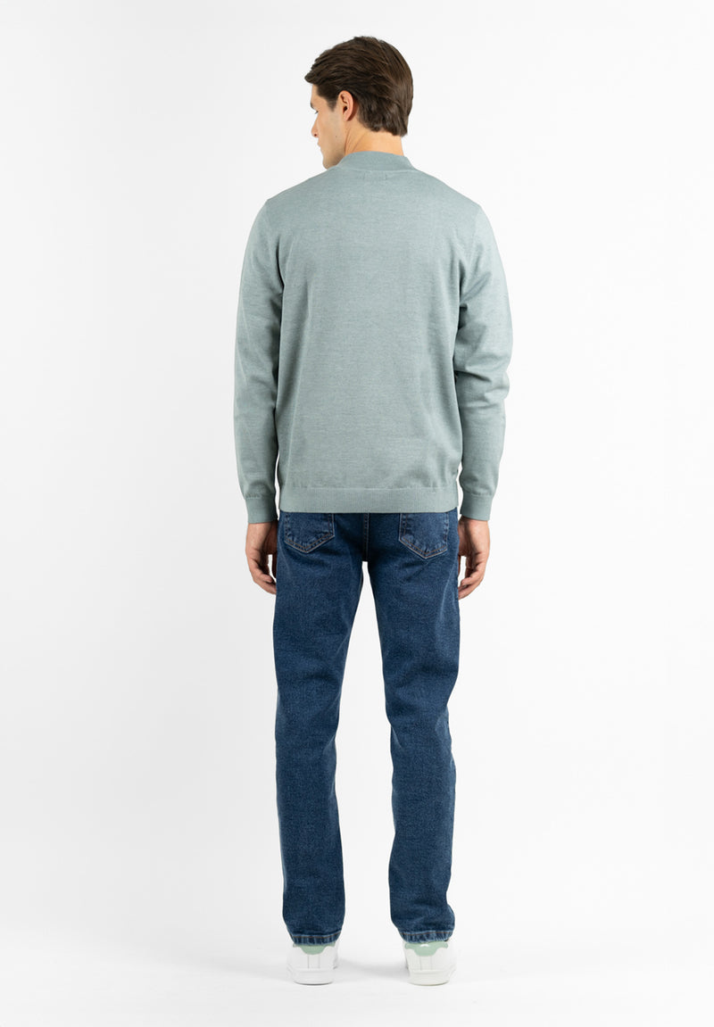 Jersey Zip Parche Sage