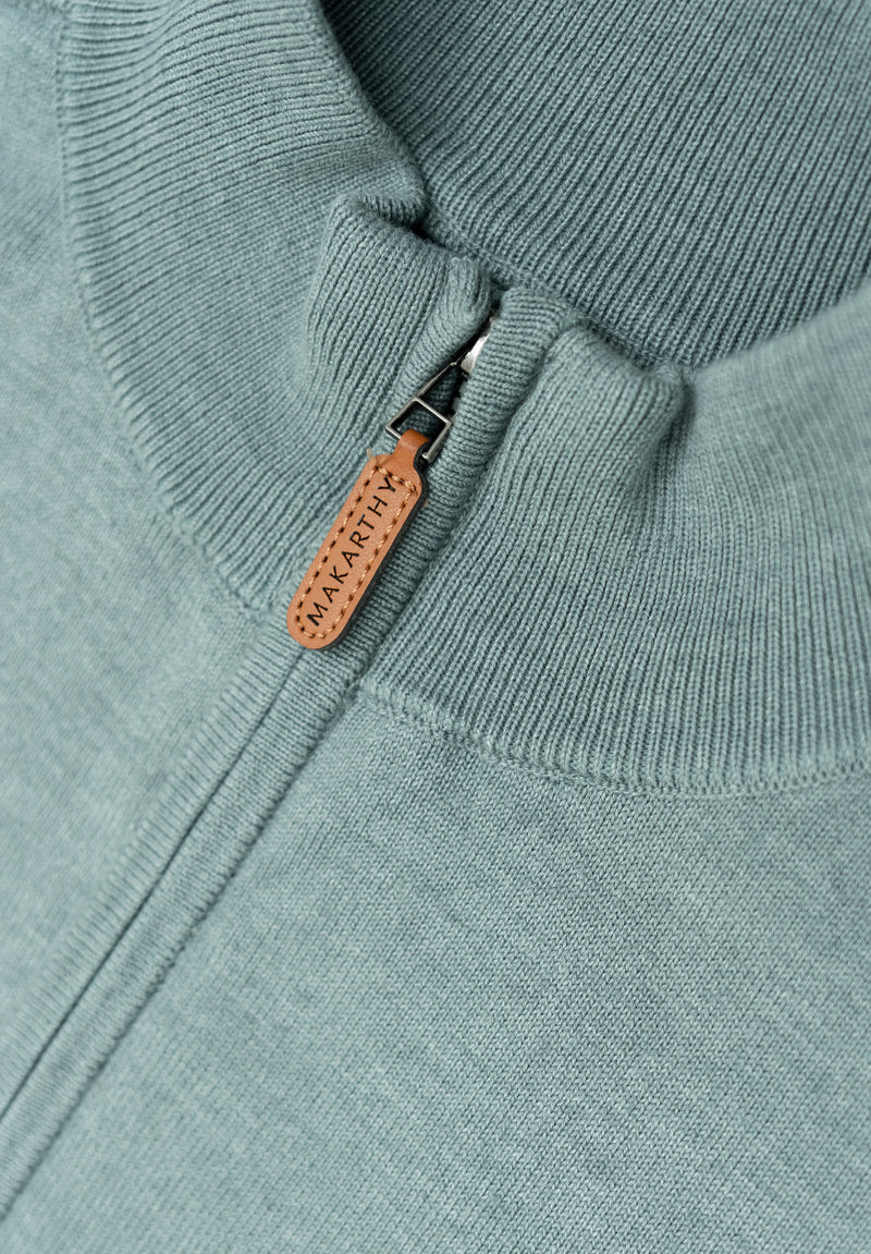 Jersey Zip Parche Sage