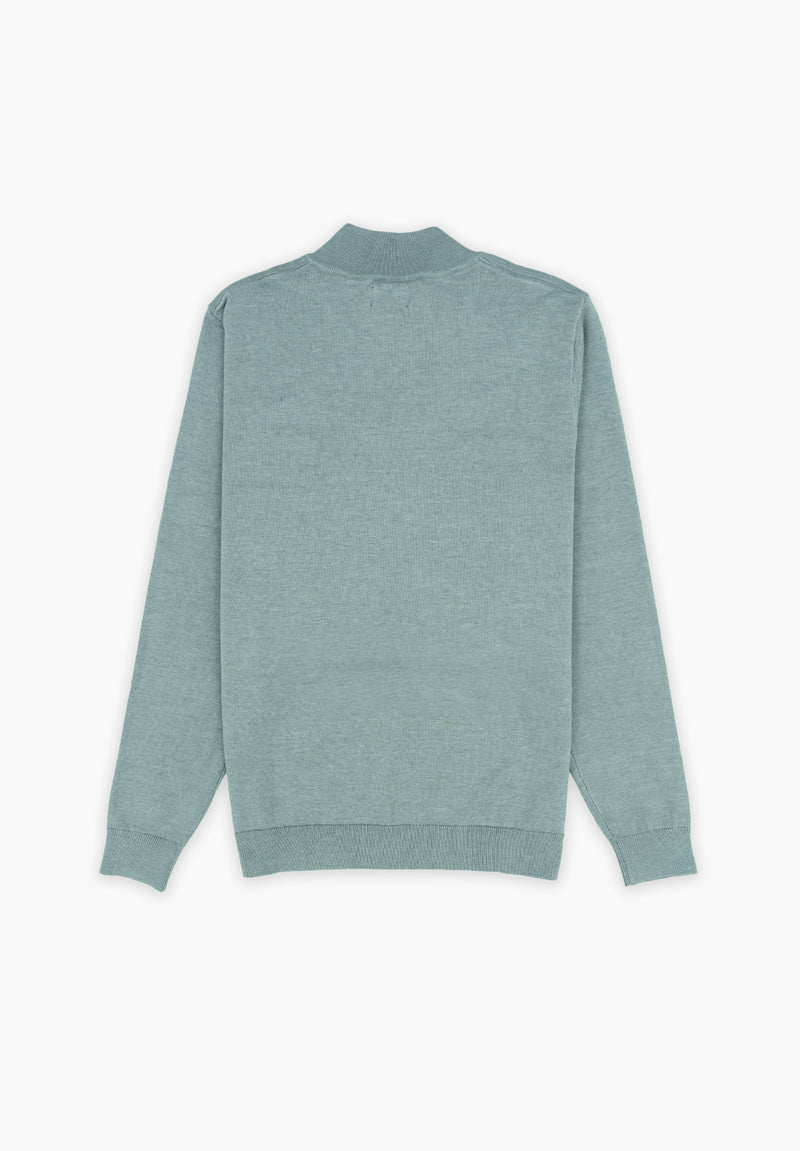 Jersey Zip Parche Sage