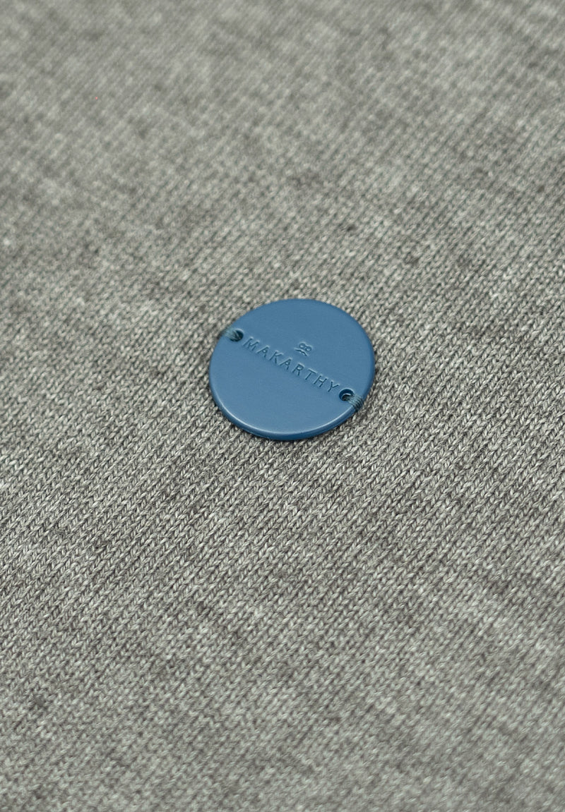 Jersey Zip Parche Gris Oscuro