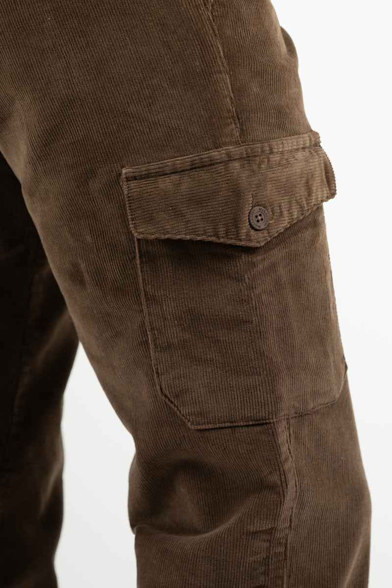 Pantalón Cargo Pana Marrón