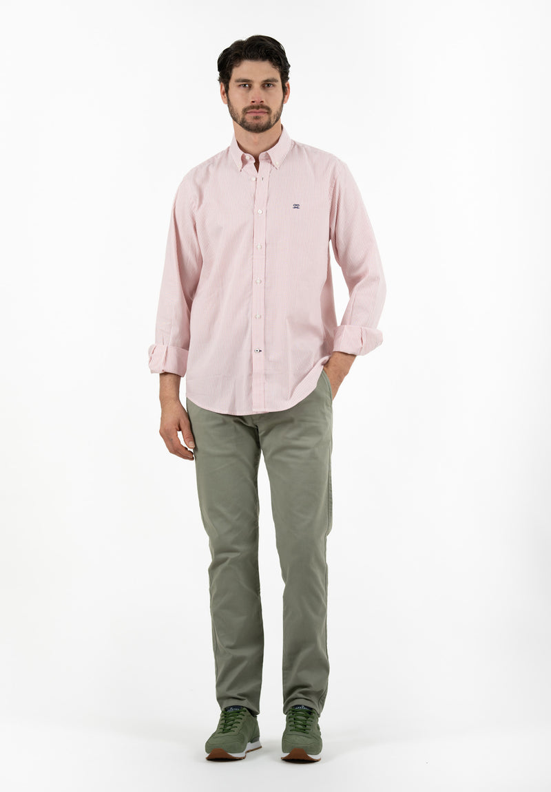 Camisa Oxford Rayas Rosa