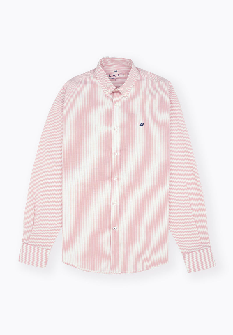 Camisa Oxford Rayas Rosa
