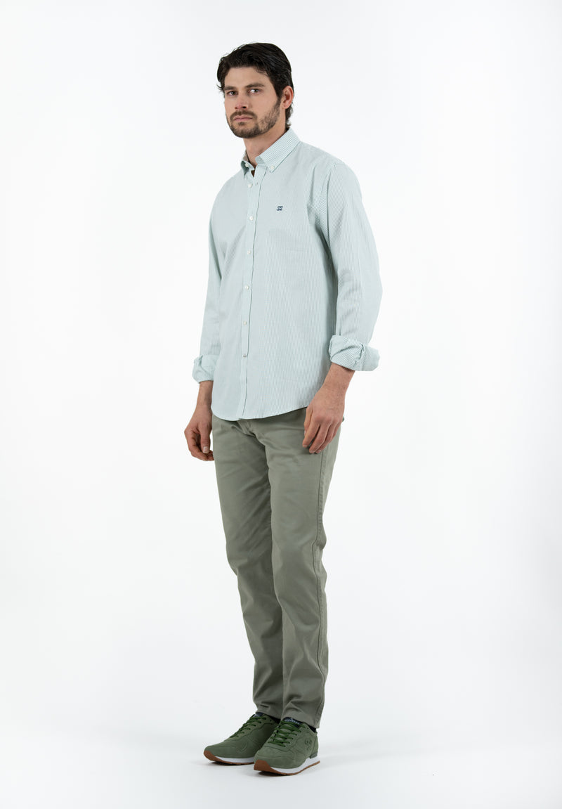 Camisa Oxford Rayas Basil