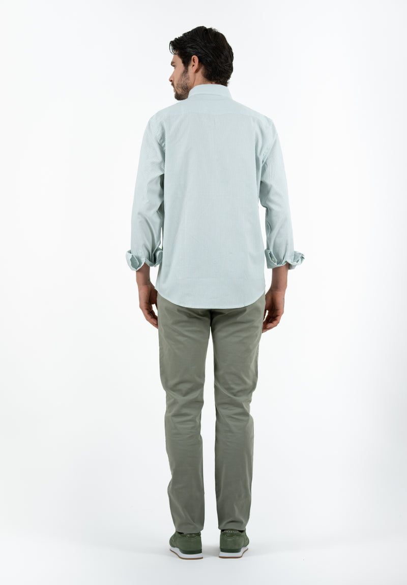 Camisa Oxford Rayas Basil