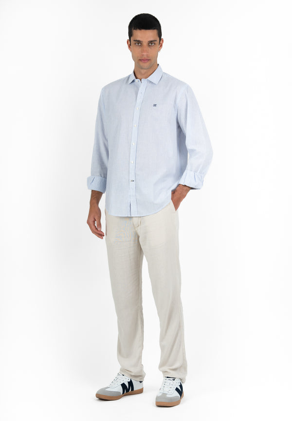 Camisa Single stripe celeste