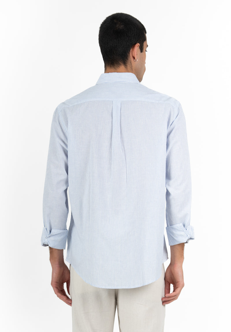 Camisa Single stripe celeste