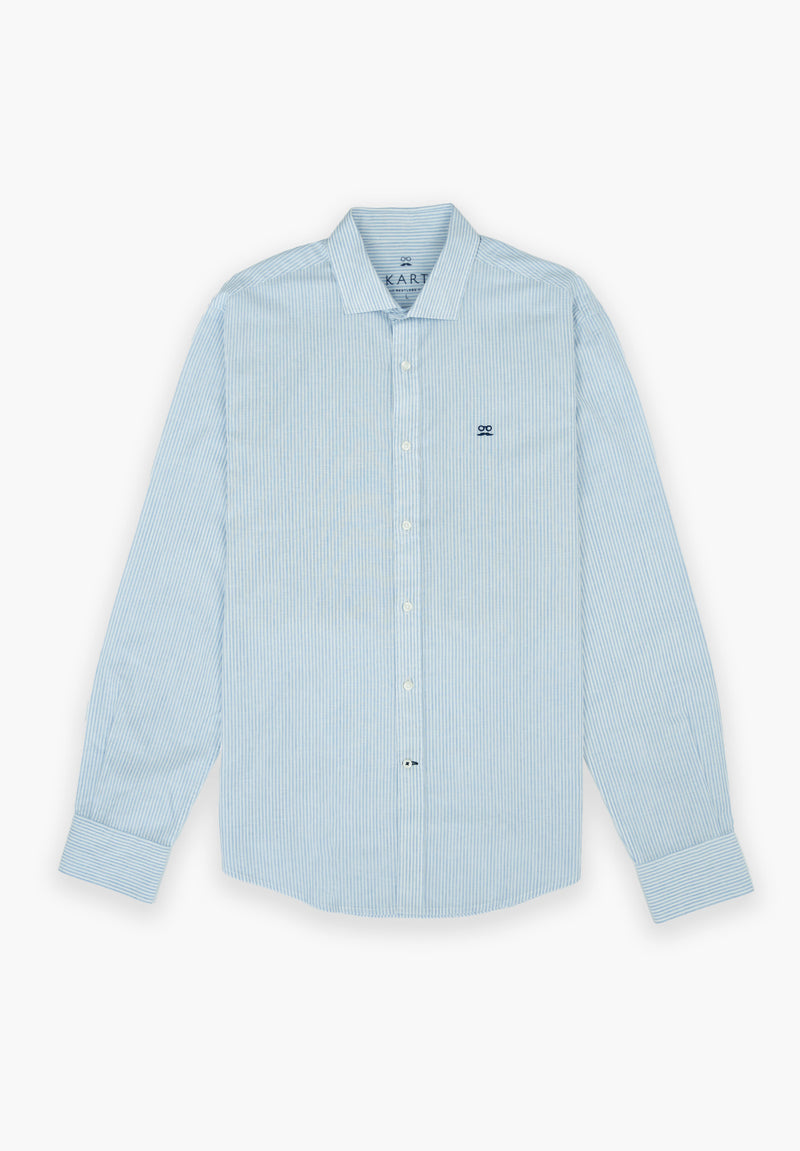Camisa Single stripe celeste