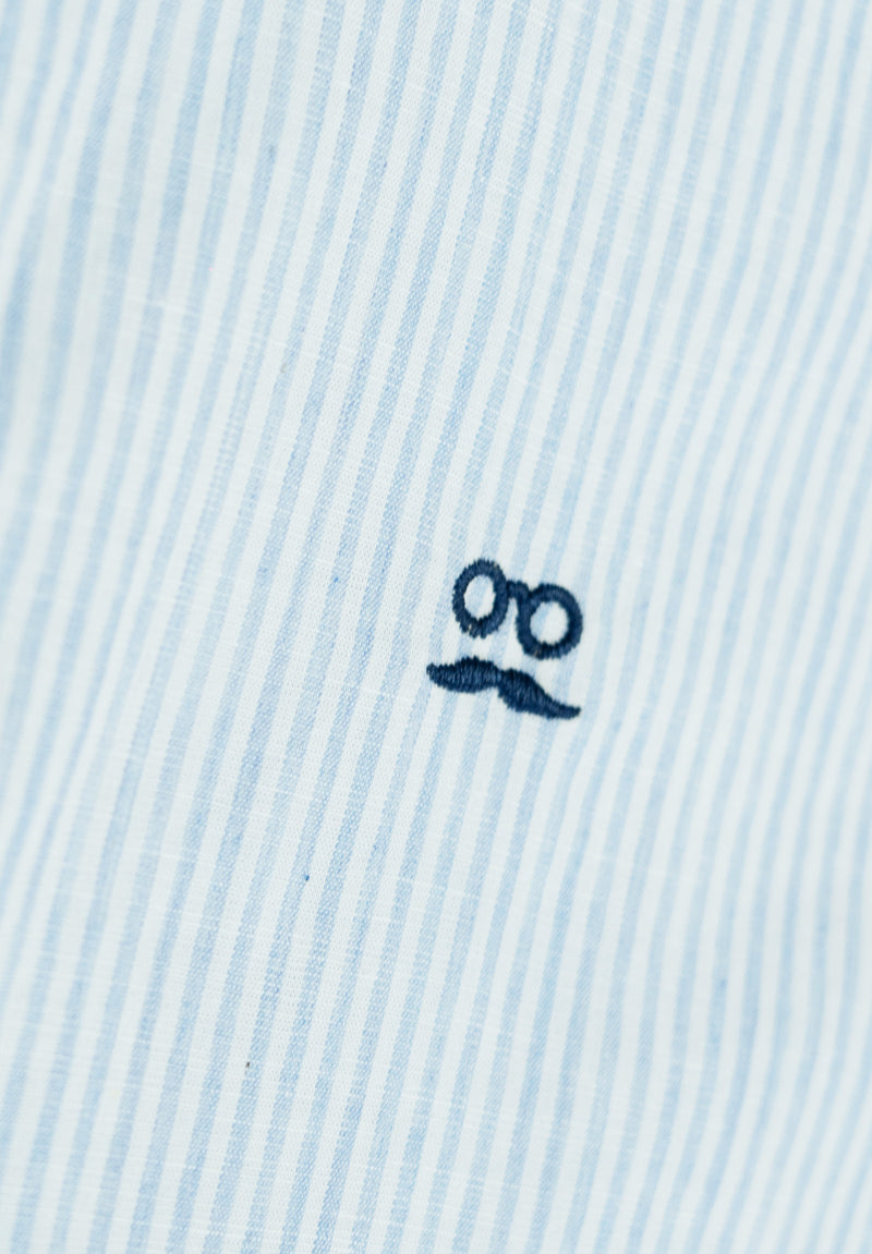 Camisa Single stripe celeste