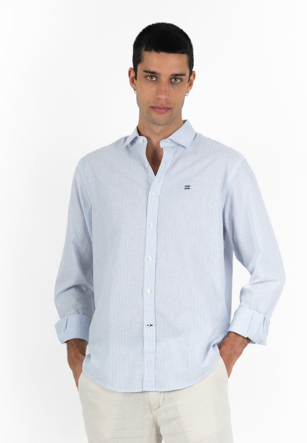 Camisa Single stripe celeste