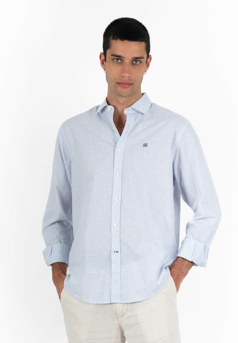 Camisa Single stripe celeste