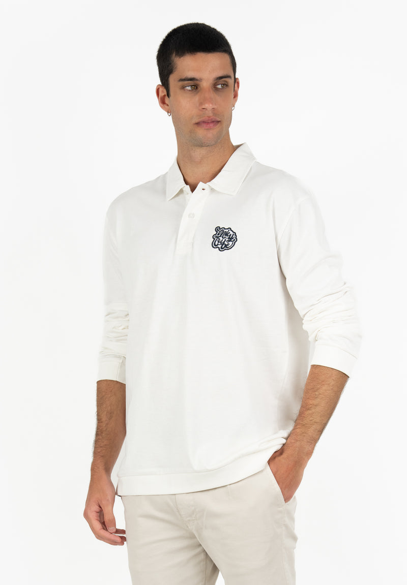 Polo Logo Tipo Blanco Roto