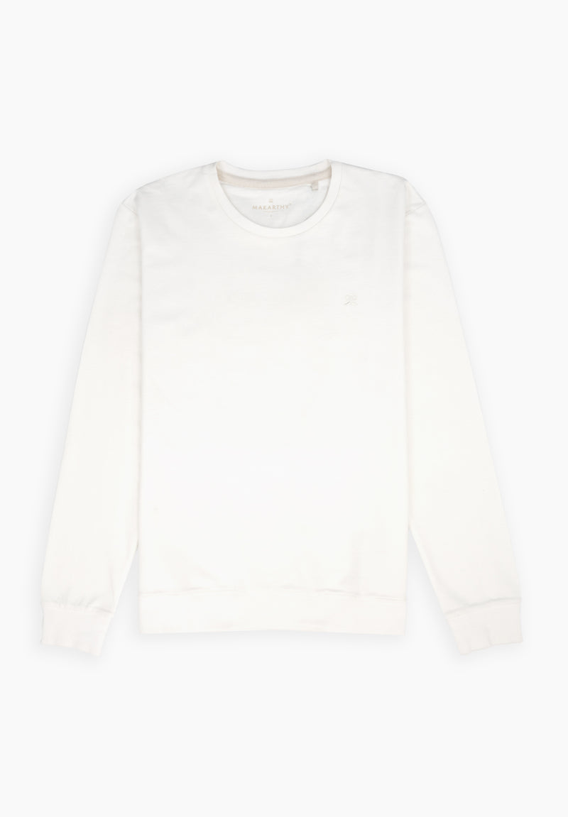 Sudadera Bordado Blanco Roto