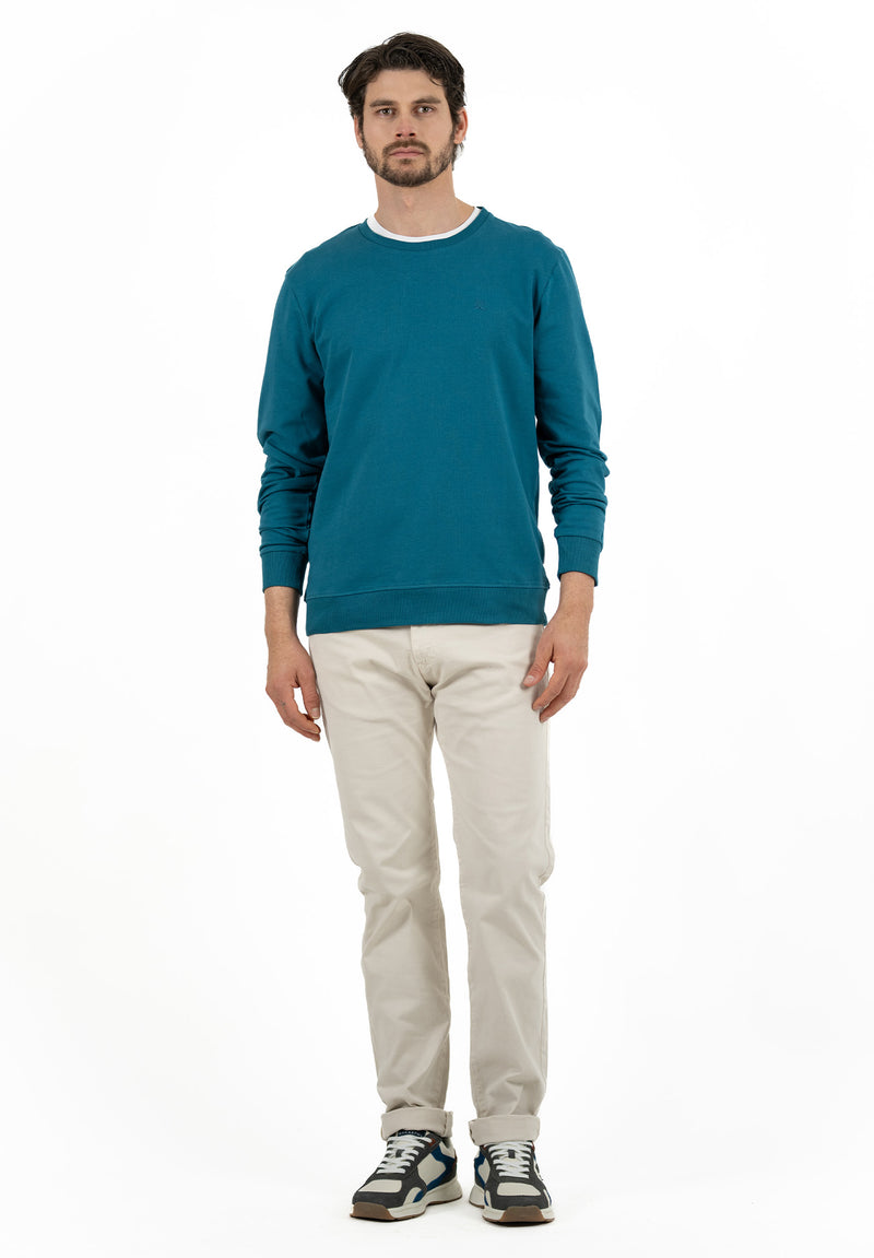 Sudadera Bordado Azul Coral