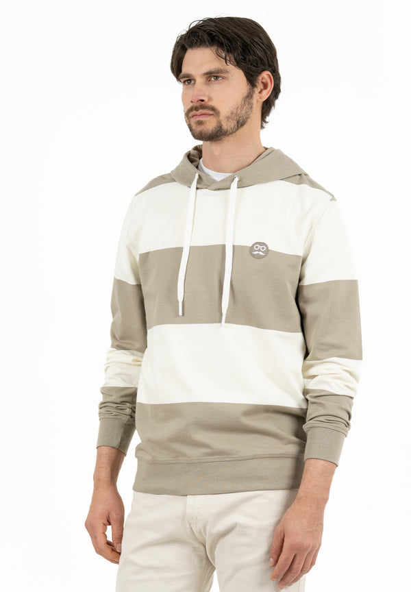 Sudadera Pocket Rayas Kaki