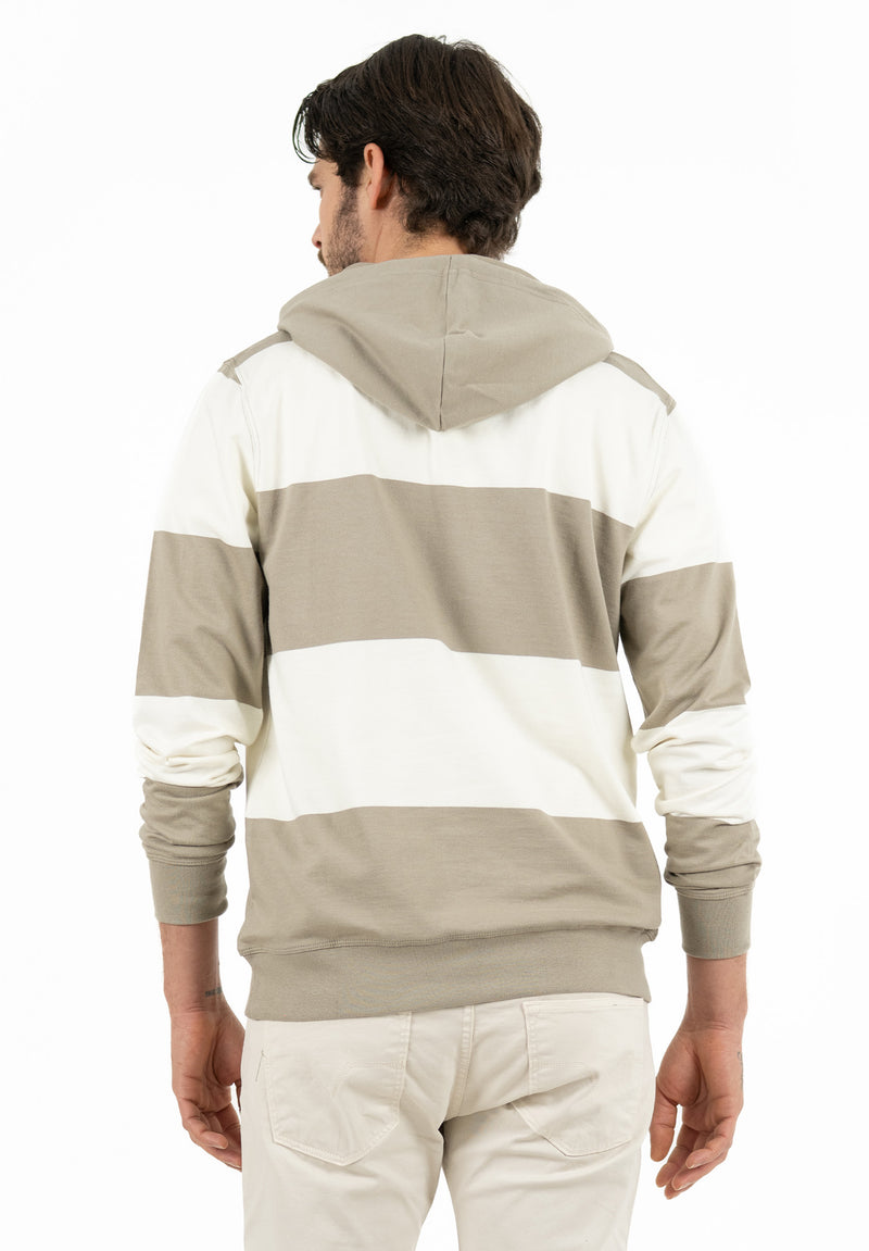 Sudadera Pocket Rayas Kaki