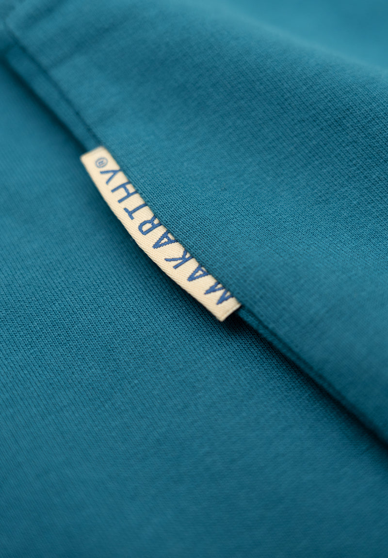 Sudadera Cuello Alto Botón Azul Coral