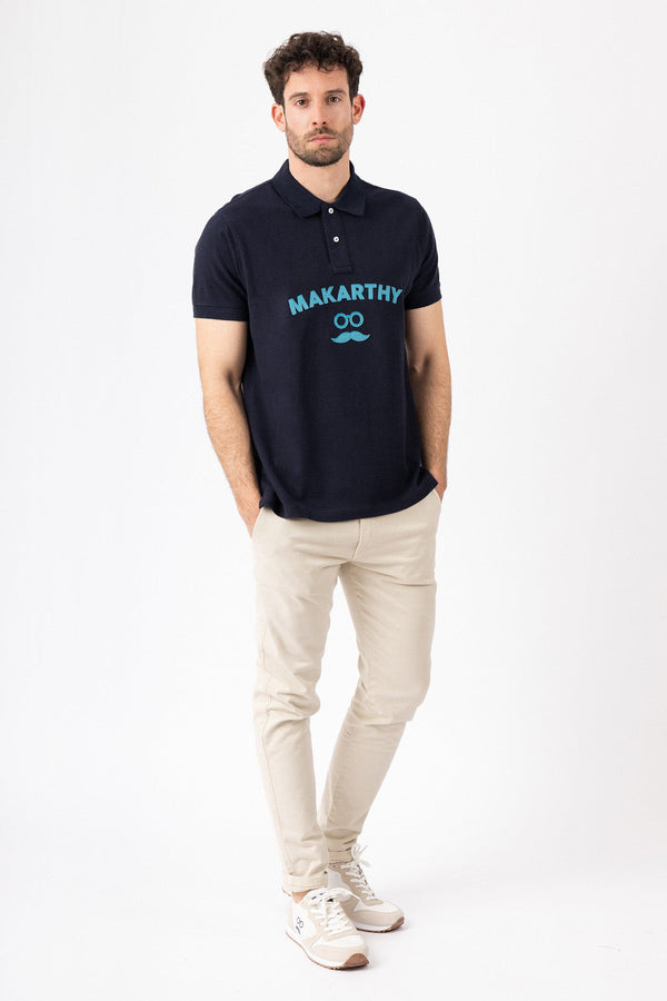 Polo Clásico Aplique Marino