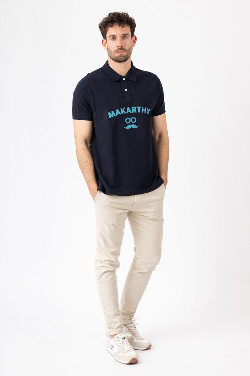 Polo Clásico Aplique Marino