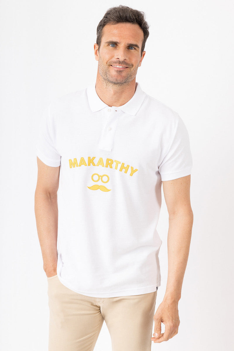 Polo Clásico Aplique Blanco