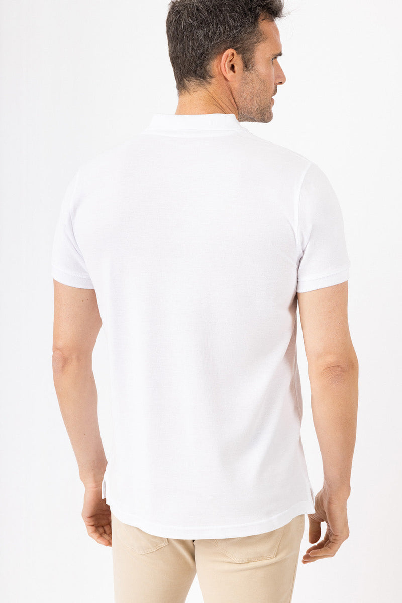 Polo Clásico Aplique Blanco