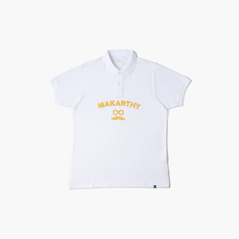 Polo Clásico Aplique Blanco