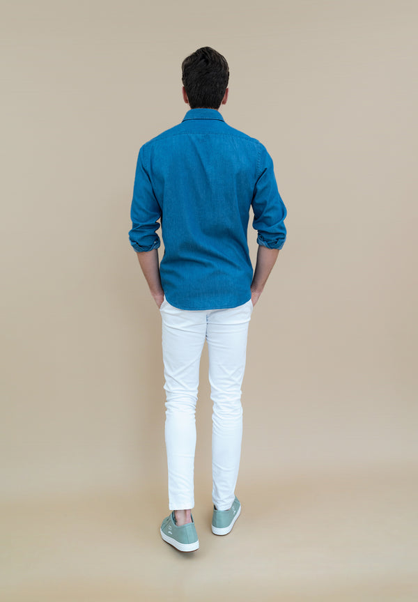 Camisa Denim Azul Medio