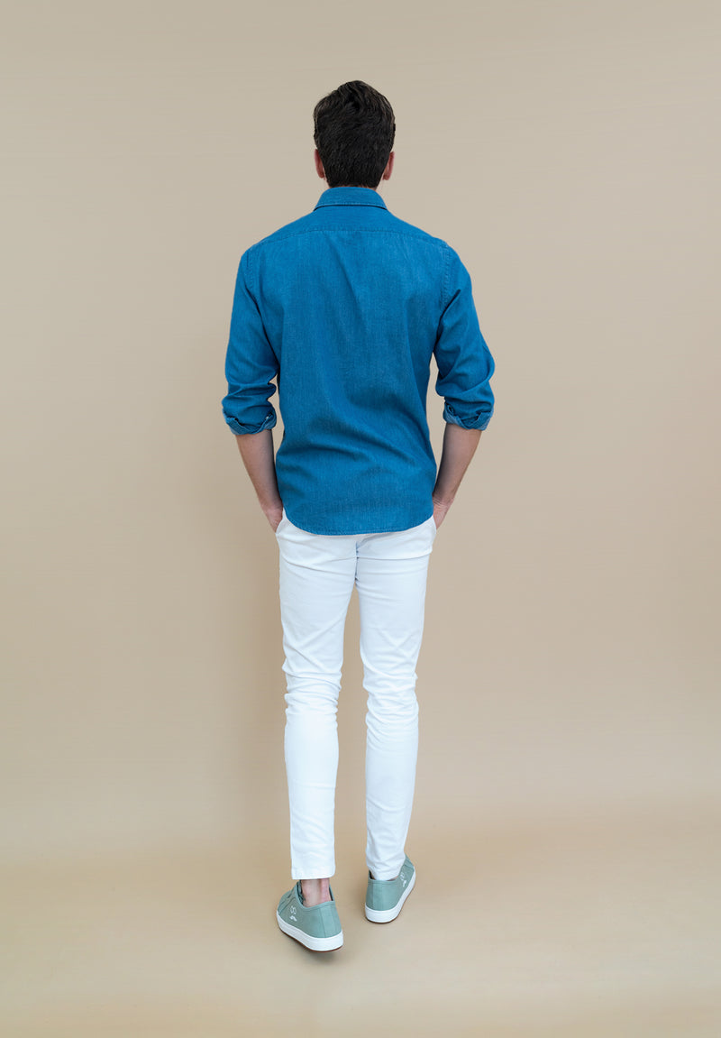 Camisa Denim Azul Medio