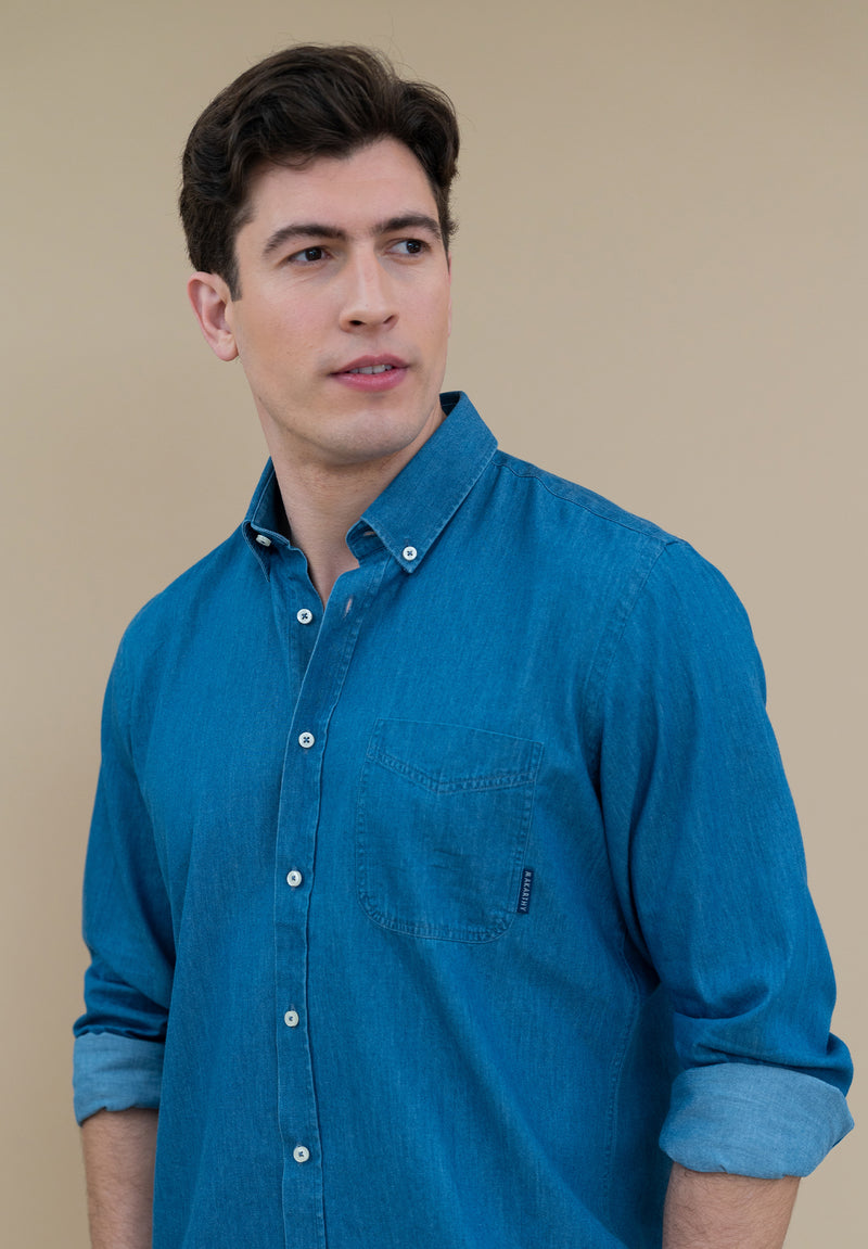 Camisa Denim Azul Medio